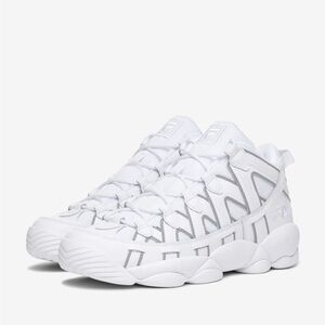 FILA Spaghetti White Mid Top Lace Up Basketball Sneakers Mesh Athletic
